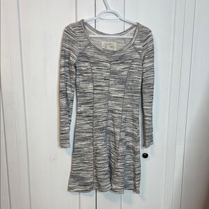 Anthropologie Saturday Sunday heathered Grey Long Sleeve fit & flare Dress - XS
